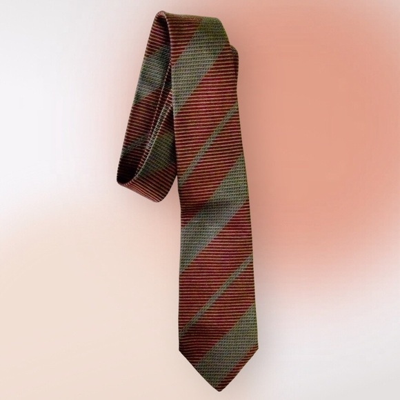 VINTAGE Fendi Roma Diagonal Striped Silk Tie - Picture 3 of 10